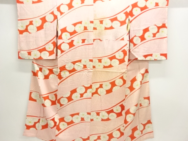 アンティーク　錦紗菊模様長襦袢